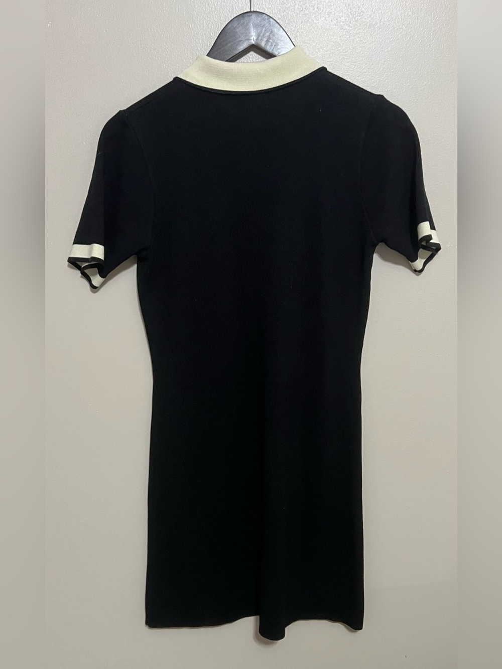 Cider Black & Cream Polo Knit Mini Dress Size XL - Picture 6 of 7